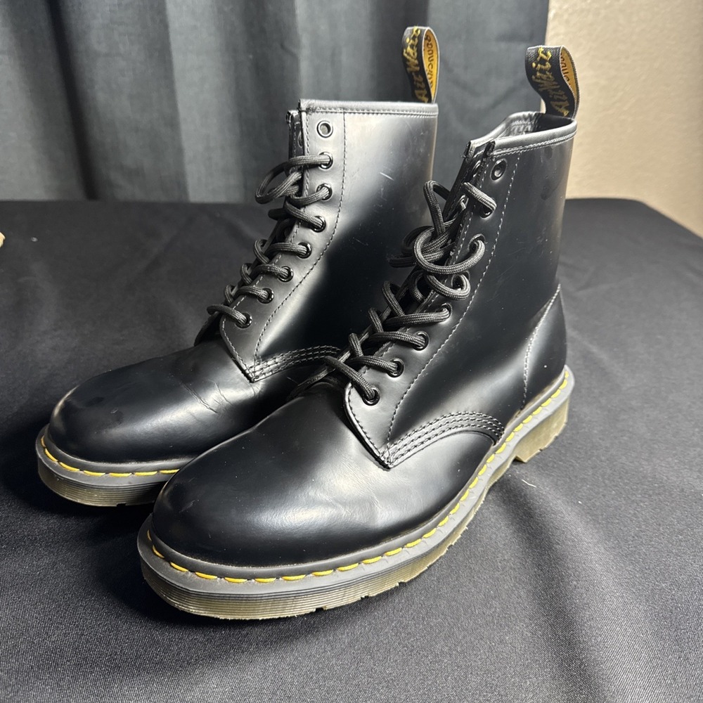 Dr. Martens 1460 Mono Smooth Leather Combat Boots Doc Black M11/W12